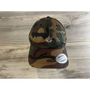 Yupoong‎ Classics Weedmaps Strapback Hat Camo Adjustable Mens NWT Baseball Cap